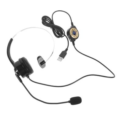 Angoily Wired Computer Headset with Mic Lightweight Single-Ear Earphone for Call Centers Online Courses and Skype Chats Comfortable and Functional Design Black