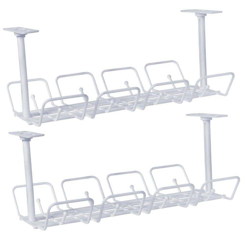 Angoily 2pcs Desk Cable Tray Cable Management Box Cord Organizer for Desk Wire Organizing Rack Compact Storage