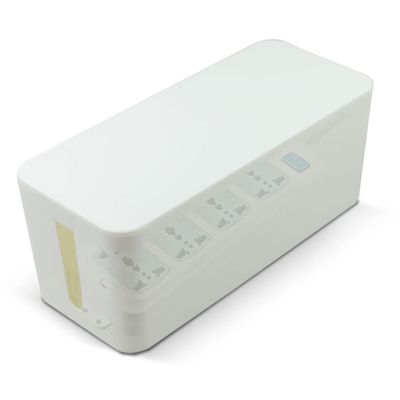 Angoily Plastic Box Organizer White for Efficient Cable Storage and Organization Plastic Cord Holder for Home Office Use