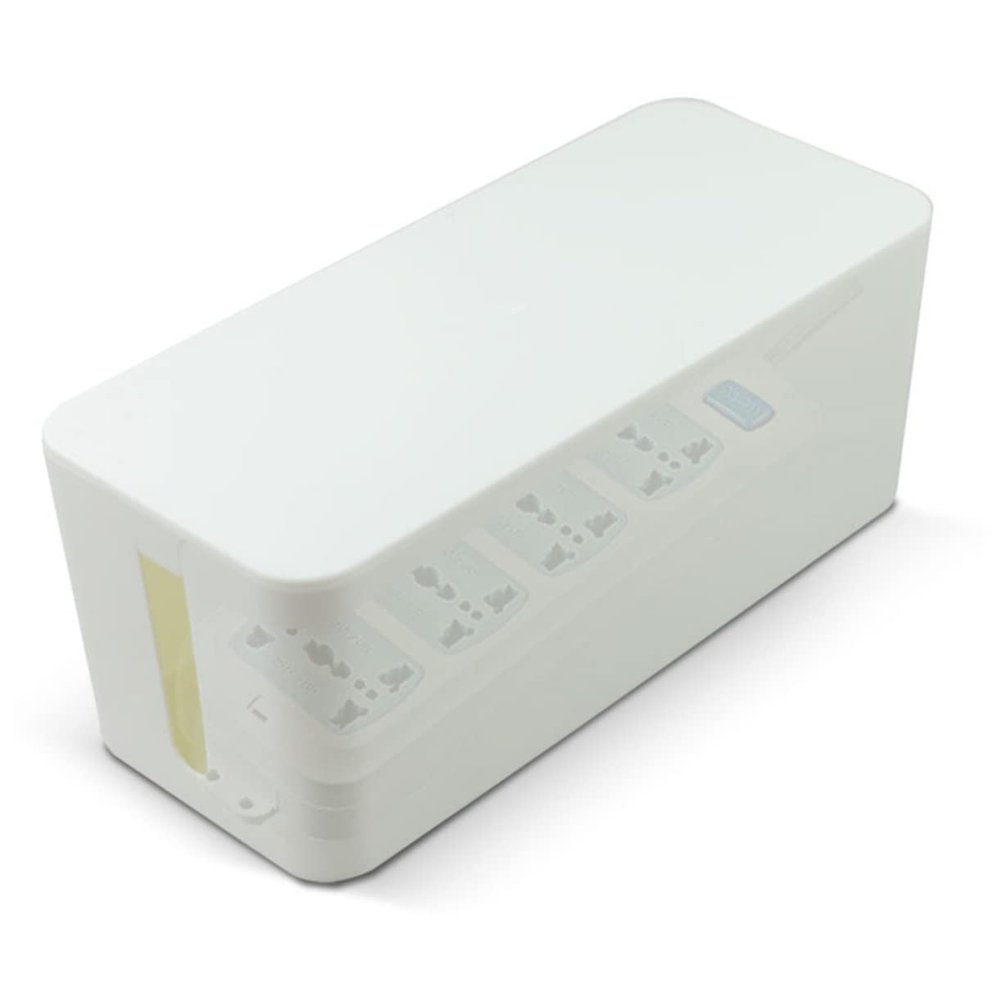 Angoily Plastic Box Organizer White for Efficient Cable Storage and Organization Plastic Cord Holder for Home Office Use