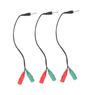 Angoily 3pcs Headphone Splitter Audio Adapter Cable Adapter for Laptop Phone Microphone Strong Portable Random Color