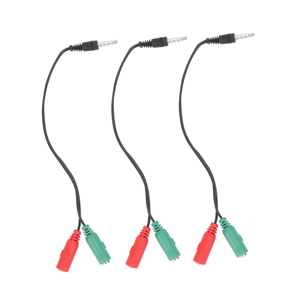 Angoily 3pcs Headphone Splitter Audio Adapter Cable Adapter for Laptop Phone Microphone Strong Portable Random Color