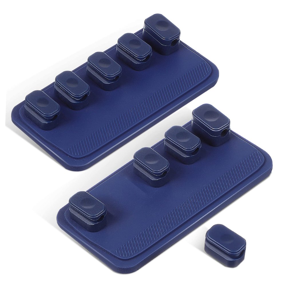 Angoily 2 Sets Magnetic Cord Holder for Desk Cable Management Cable Sleeves Cord Organizer Detachable Magnets for