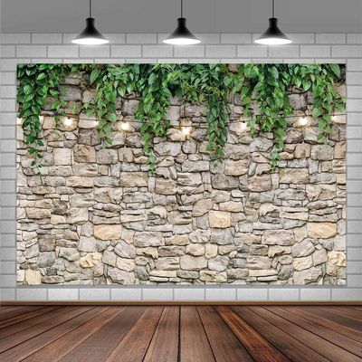 10X10ft Stone Brick Wall Photo Backdrop Photography Background, Medieval Vintage Castle Rock Cave Backdrops Photo Booth Prop Decorations Wall Decor Tablecloth