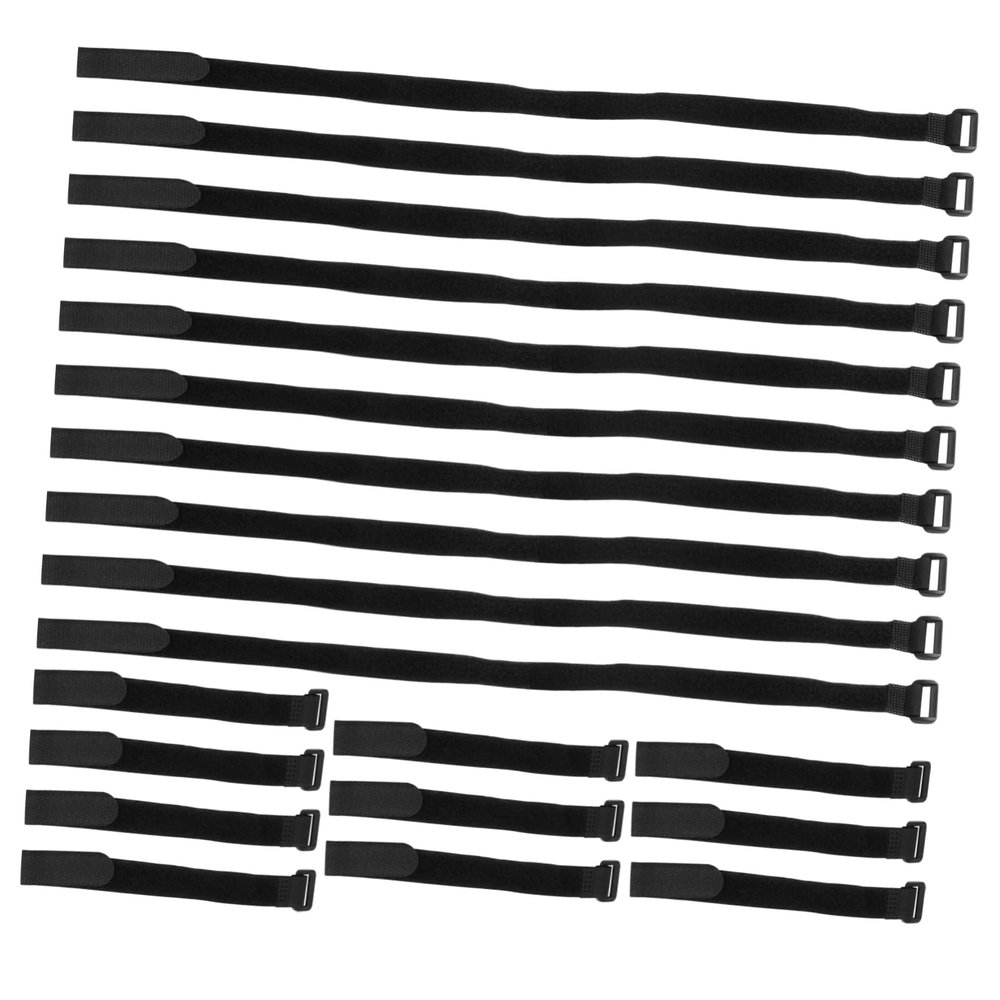 Angoily 20pcs Hook and Wire Ties Cable Fasteners for Organizing Cords and Bundling Cables Black