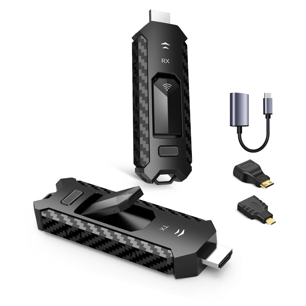 Wireless HDMI PRO- Transmitter and Receiver, Portable Multi-TVs Extender Kit, Plug and Play, Heat-Control, 5.8G/2.4G @60Hz 165FT/50M, Wirelessly Stream Video/PPT from Laptop to Multiple HDTVs/Monitors
