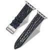 Handcrafted Shark Leather Watch Straps  Unique Grain, Genuine Exotic Leather Bands for Apple Watch Series 1-9 & SE  Premium Accessories for 38mm to 49mm Models (Black Matte, Apple Watch 42mm) view 2