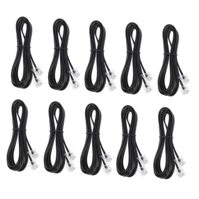 Angoily 10pcs Flat Telephone Wire Connectors for Landline Phones High-Speed Audio Transmission Wear-Resistant Suitable for Home and Office Use