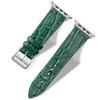 Handcrafted Alligator Leather Watch Straps  Unique Grain, Genuine Leather Bands for Apple Watch Series 1-9 & SE  Premium Accessories for 38-49mm Models (Apple Watch 38mm, Deep Green) view 2