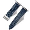 Handcrafted Alligator Leather Watch Straps  Unique Grain, Genuine Leather Bands for Apple Watch Series 1-9 & SE  Premium Accessories for 38-49mm Models (Apple Watch 38mm, Naval) view 2