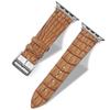 Handcrafted Alligator Leather Watch Straps  Unique Grain, Genuine Leather Bands for Apple Watch Series 1-9 & SE  Premium Accessories for 38-49mm Models (Apple Watch Ultra 49mm, Rich Glay Brown) view 2