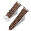 Handcrafted Alligator Leather Watch Straps  Unique Grain, Genuine Leather Bands for Apple Watch Series 1-9 & SE  Premium Accessories for 38-49mm Models (Apple Watch 45mm, Russet) view 2