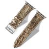 Handcrafted Alligator Leather Watch Straps  Unique Grain, Genuine Leather Bands for Apple Watch Series 1-9 & SE  Premium Accessories for 38-49mm Models (Gold, Apple Watch 42mm) view 2