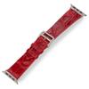 Handcrafted Alligator Leather Watch Straps  Unique Grain, Genuine Leather Bands for Apple Watch Series 1-9 & SE  Premium Accessories for 38-49mm Models (Red, Apple Watch 44mm) view 4
