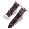 Handcrafted Alligator Leather Watch Straps  Unique Grain, Genuine Leather Bands for Apple Watch Series 1-9 & SE  Premium Accessories for 38-49mm Models (Dark Purple, Apple Watch 44mm) view 2