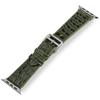 Handcrafted Alligator Leather Watch Straps  Unique Grain, Genuine Leather Bands for Apple Watch Series 1-9 & SE  Premium Accessories for 38-49mm Models (Avocado, Apple Watch 46mm) view 4