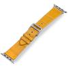Handcrafted Alligator Leather Watch Straps  Unique Grain, Genuine Leather Bands for Apple Watch Series 1-9 & SE  Premium Accessories for 38-49mm Models (Marigold, Apple Watch 38mm) view 4