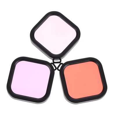 DirectNine Basics 3pcs Action Camera Filters Red Lens Filter Diving Housing Case High Reproduction Scratch Depth Correct for Freshwater Photography