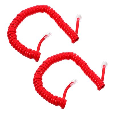 CAXUSD 2pcs Landline Phone Cords Flexible Line Cable Replacement for Old Phone Wire Coiled Design