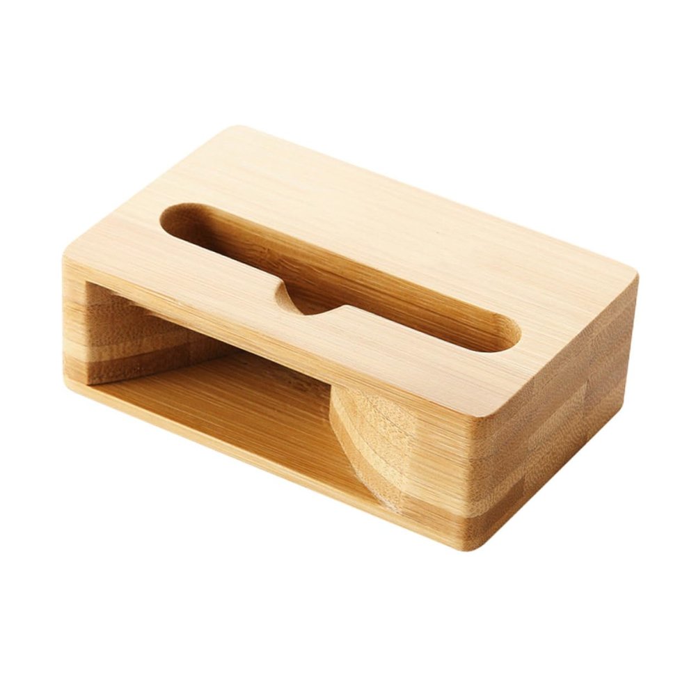 LIFKICH Ergonomic Wooden Mobile Stand Desktop Phone Holder Speaker Sound Amplifier Bamboo Bracket Home Office Accessory Retro Style