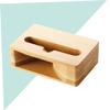 LIFKICH Ergonomic Wooden Mobile Stand Desktop Phone Holder Speaker Sound Amplifier Bamboo Bracket Home Office Accessory Retro Style view 3