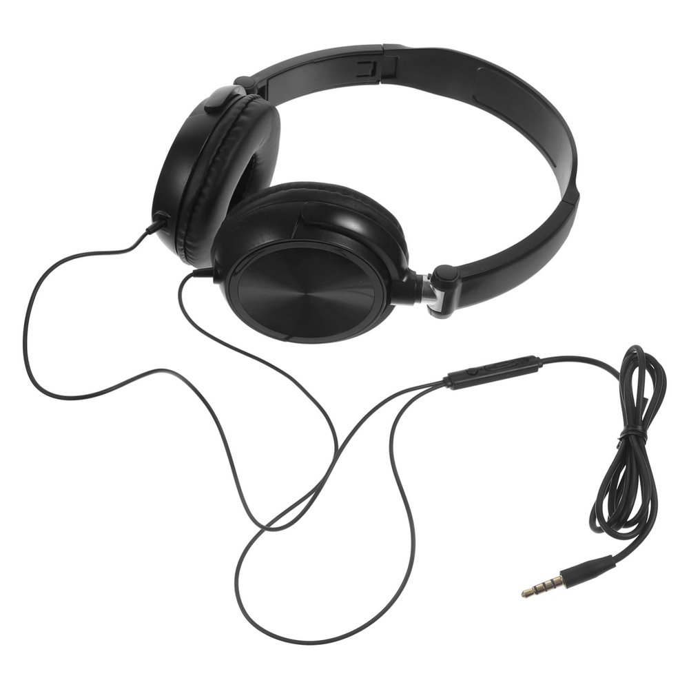 OSOLADY Lightweight Foldable Headphones with Microphone and Volume Control for Pc Smartphones and Tablets Over Ear Bass Headsets for Sound and Comfort Black