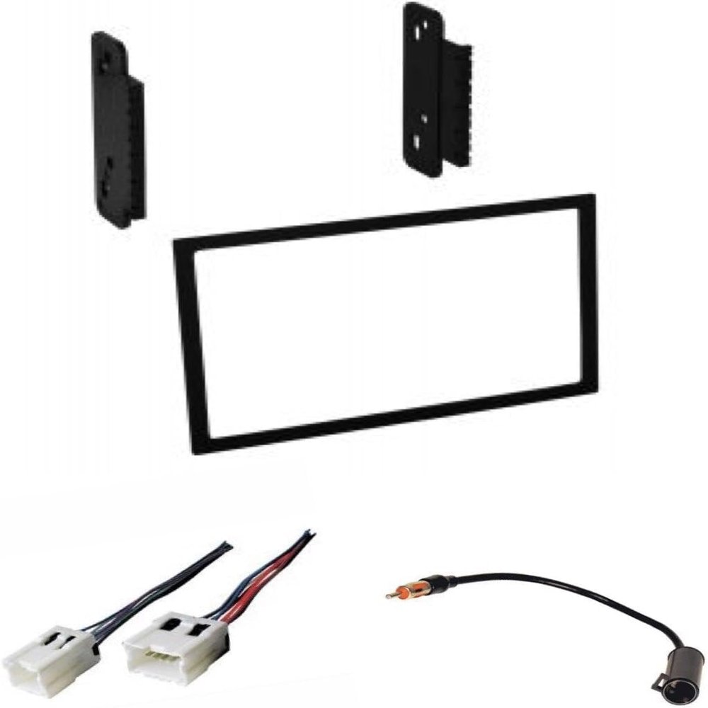 Double Din Car Stereo Install Dash Kit, Wire Harness, and AM/FM Radio Antenna Adapter -Made for Nissan: 1998-2001 Altima, 1995-1999 Maxima, 1995-1999 Sentra