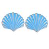 QUMIIRITY 2pcs Vintage Shell Shaped Drawer Pulls Retro Cast Iron Cabinet Handles Single Hole Knob for Boys and Girls Room Nautical Decor Mediterranean Style view 1