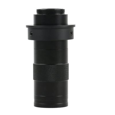 Microscope Kit 10-130X Adjustable Zoom C Mount Lens for Industry Video Microscope Camera 215~300MM Work Distance Microscope Lens Adapters(40mm Ring)