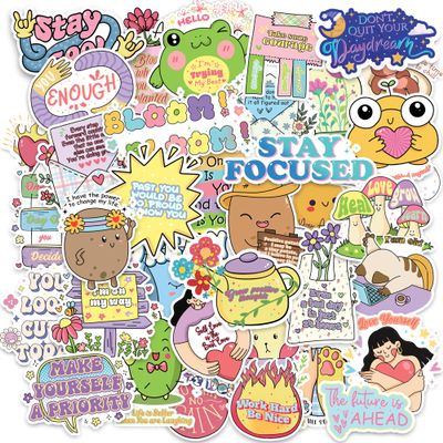 103 Pcs Holographic Motivational Sticker, Encouraging and Inspirational Stickers for Adults, Positives Scrapbook Stickers Waterproof Vinyl Quotes Decal for Water Bottles, Gift for Friend