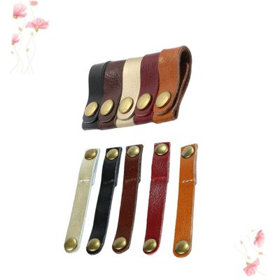 CIYODO 10pcs Leather Data Cable Organizer Cord Cable Organizer Clips for Earphone Winder Cord Tape