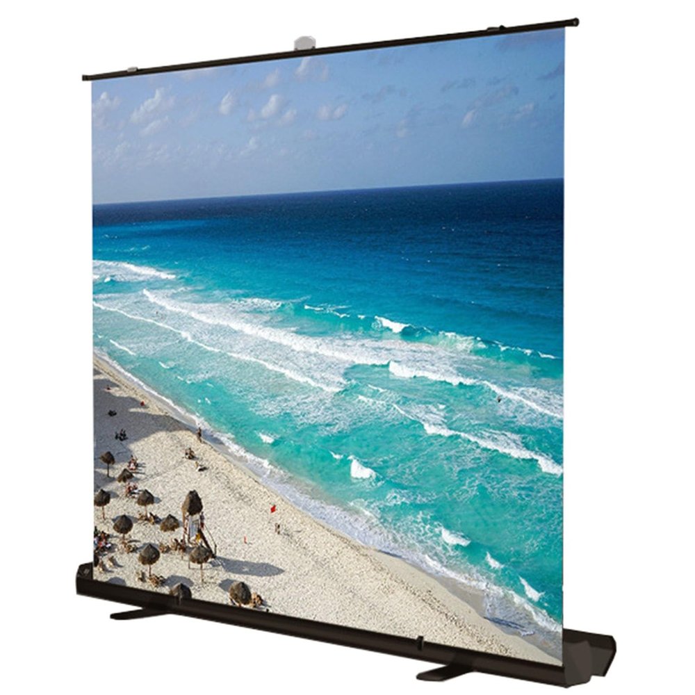 60" Pull Up Floor Projector Screen, 16:9 Portable Projector Movies Screens, for Home Office Mobile Working