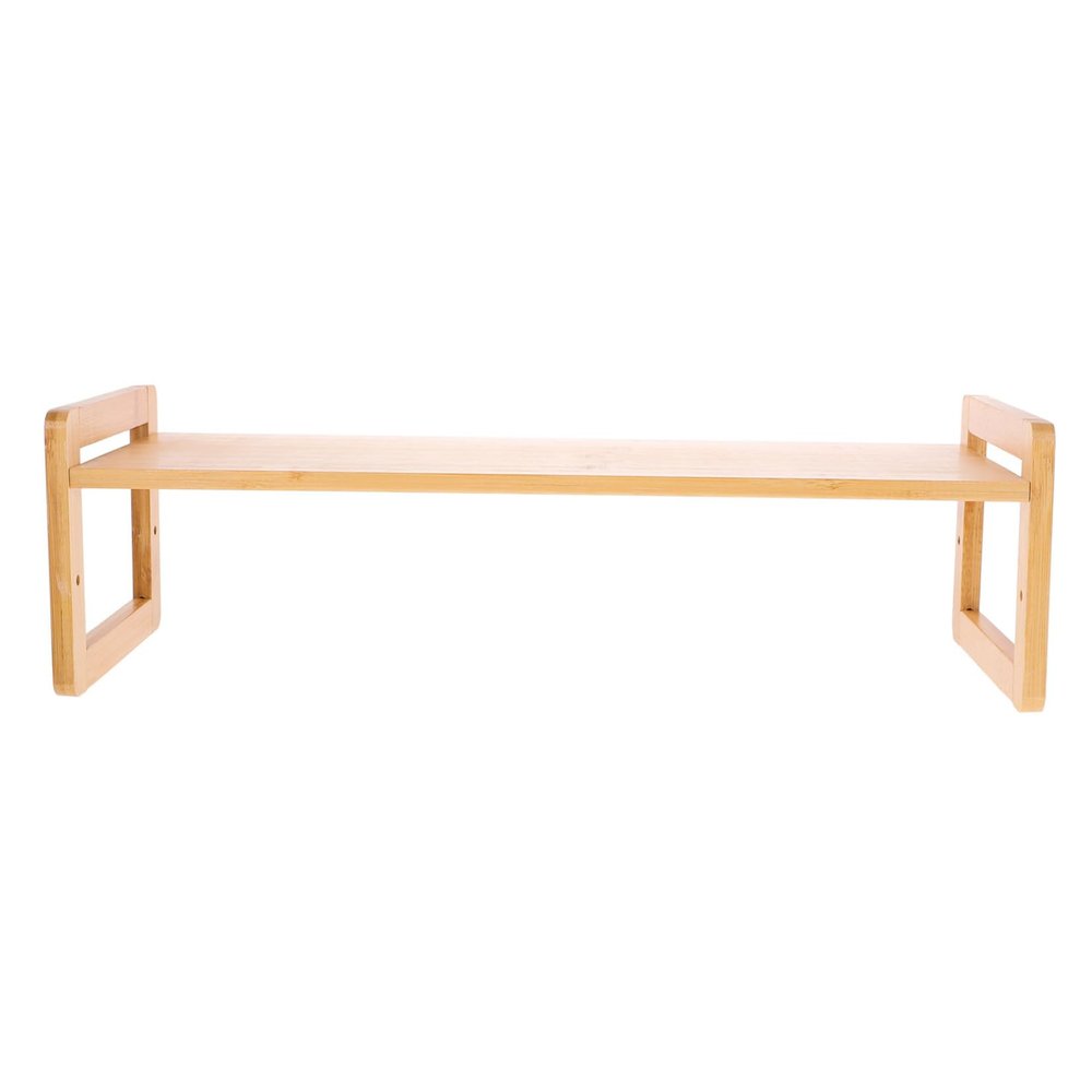 CONGARTENO Bamboo Monitor Stand Riser Desk Laptop Computer Screen Holder Storage Shelf Ergonomic Office Accessory Single Layer Natural