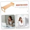 CONGARTENO Bamboo Monitor Stand Riser Desk Laptop Computer Screen Holder Storage Shelf Ergonomic Office Accessory Single Layer Natural view 2