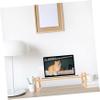 CONGARTENO Bamboo Monitor Stand Riser Desk Laptop Computer Screen Holder Storage Shelf Ergonomic Office Accessory Single Layer Natural view 3