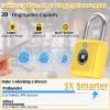 Pothunder Fingerprint Padlock, Smart Padlock, Locker Lock, Fingerprint Lock with APP Unlock, USB Rechargeable, Suitable for Gym Locker, Locker(Lemon Yellow) view 3