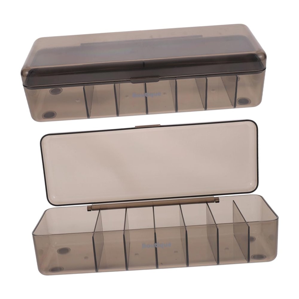 OKUMEYR 2pcs Plastic Cable Storage Box Lid Cord Organizer Case for Electronics Cable Management Box Design