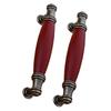 FOYTOKI 2pcs Classical Redwood Handles for Cabinet and Wardrobe Sturdy Zinc Alloy Pull Handles Retro Design for Home Furniture view 1