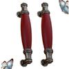 FOYTOKI 2pcs Classical Redwood Handles for Cabinet and Wardrobe Sturdy Zinc Alloy Pull Handles Retro Design for Home Furniture view 4