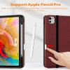 DTTO for iPad Pro 13 inch Case (M4) 2024, Premium Leather Business Folio Stand Case Burgundy Red Bundle with Rechargeable Bluetooth Keyboard Black view 3