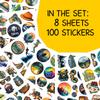 100pcs Hiking Stickers - Outdoor Sticker, Adventure, Camping Waterproof Decals for Water Bottles Laptop Luggage Computer Scrapbooking Teens Adults Girls Funny Party Birthday Decorations view 2
