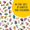 100pcs Reptile Stickers for Kids Waterproof Decals for Water Bottles Laptop Luggage Computer Scrapbooking Teens Adults Girls Funny Party Birthday Decorations view 2