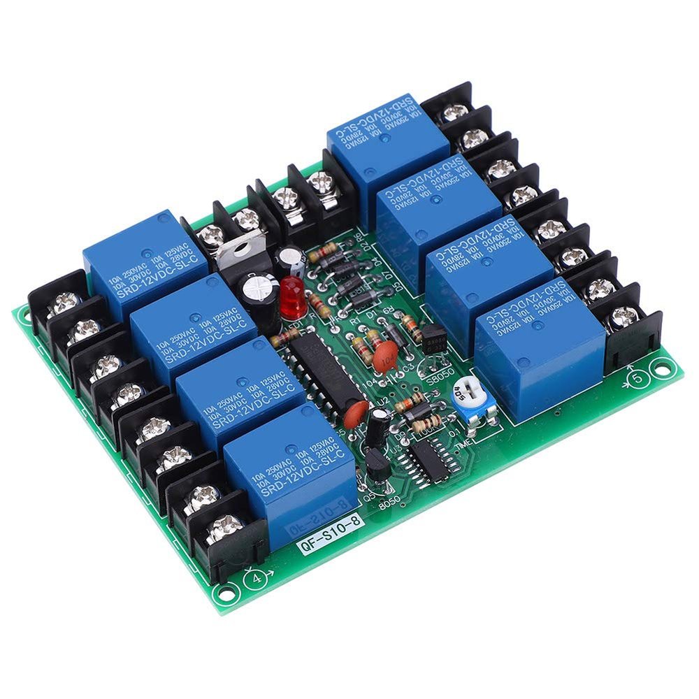 8 Channel Sequential Power Timer Controller for Stage & KTV Equipment 0 40s Delay Prevents Simultaneous Startup Damage
