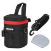 PATIKIL Lens Pouch Case, 3.7" ID x 5.1" H Shockproof Camera Lens Case Bag Thick Protective Neoprene Lens Protective Bag with Strap and Lens Pad for Nikon DSLR Camera Lens, Red/Black view 1