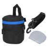 PATIKIL Lens Pouch Case, 4.3" ID x 5.5" H Shockproof Camera Lens Case Bag Thick Protective Neoprene Lens Protective Bag with Strap and Lens Pad for Nikon DSLR Camera Lens, Blue/Black view 1