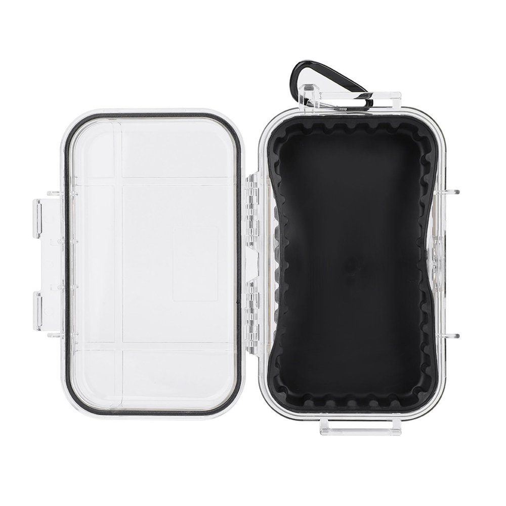 Box Container, Outdoor Survival Shockproof Storage Case Airtight Carry Box Container (Transparent)