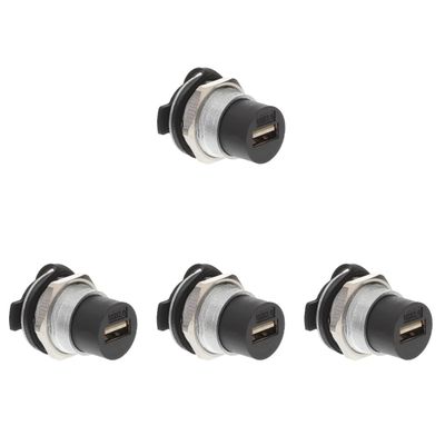 KONTONTY 4pcs USB Pass Through Coupler Adapter Female to Female USB Panel Mount Connector Premium for Connection for Desktop Laptop Media Players and More