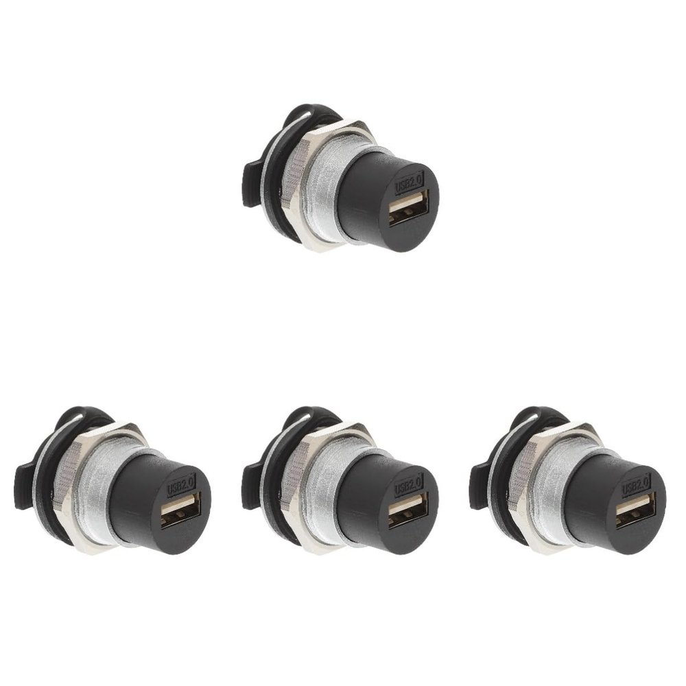 KONTONTY 4pcs USB Pass Through Coupler Adapter Female to Female USB Panel Mount Connector Premium for Connection for Desktop Laptop Media Players and More
