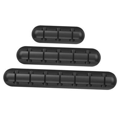LIFKICH 3pcs Silicone Cord Organizer Clips for Desktop Simple Cable Winder for Household Use Keep Data Tidy and Organized Black
