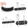 LIFKICH 3pcs Silicone Cord Organizer Clips for Desktop Simple Cable Winder for Household Use Keep Data Tidy and Organized Black view 4